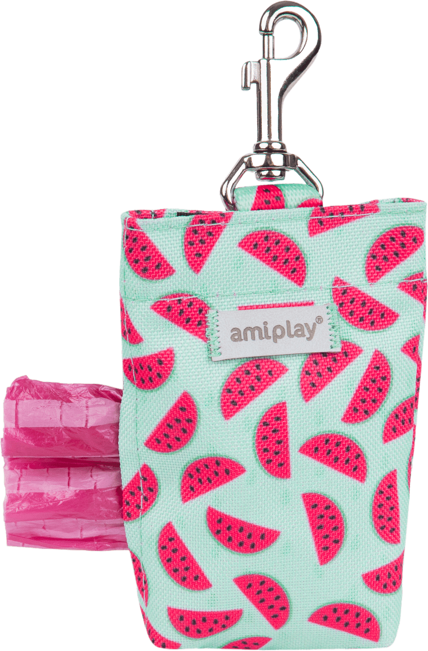 Pouzdro na sáčky na psí exkrementy Amiplay BeHappy Watermelon 6 × 2 × 11 cm