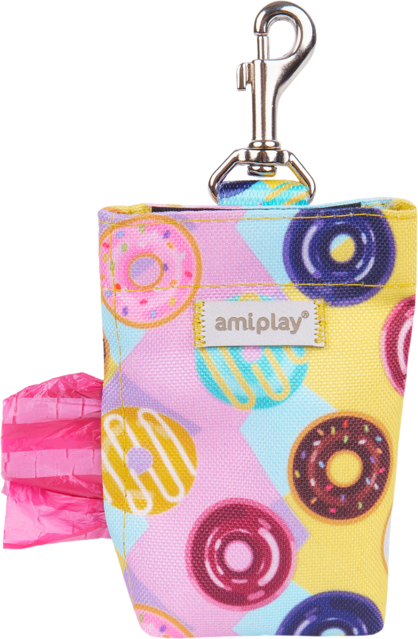 Pouzdro na sáčky na psí exkrementy Amiplay BeHappy Donut 6 × 2 × 11 cm