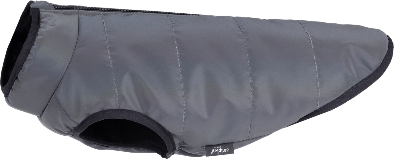 Kabát pro psy Amiplay Petrol reflexní šedý 50 × 49 × 67–74 cm