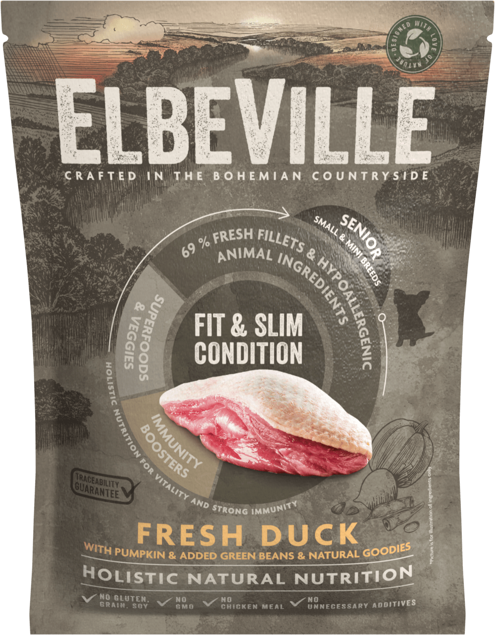 VZORKA Elbeville Senior Mini Breeds Fresh Duck Fit & Slim Condition 100 g