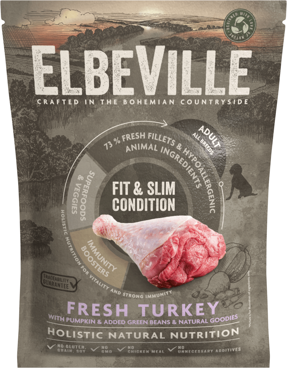 VZORKA Elbeville Adult All Breeds Fresh Turkey Fit & Slim Condition 100 g