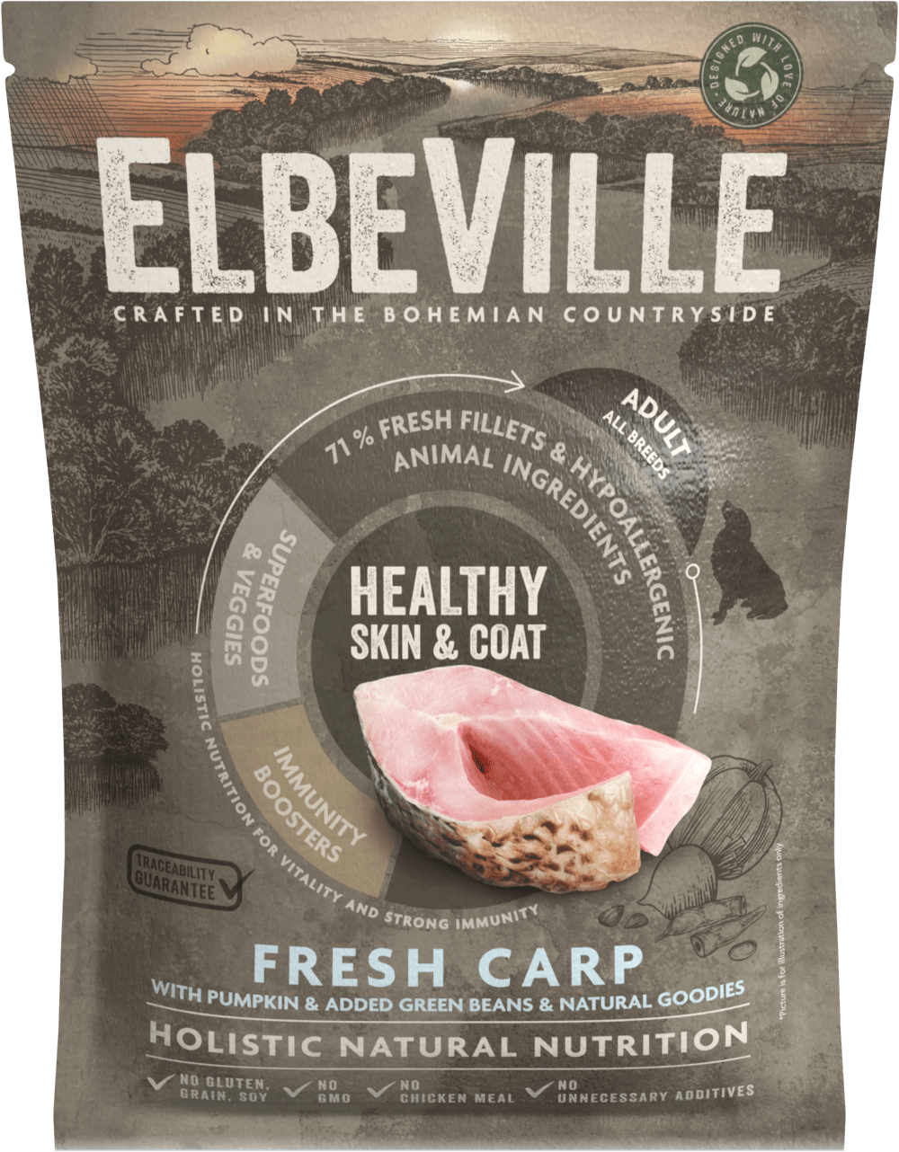 VZORKA Elbeville Adult All Breeds Fresh Carp Healthy Skin & Coat 100 g