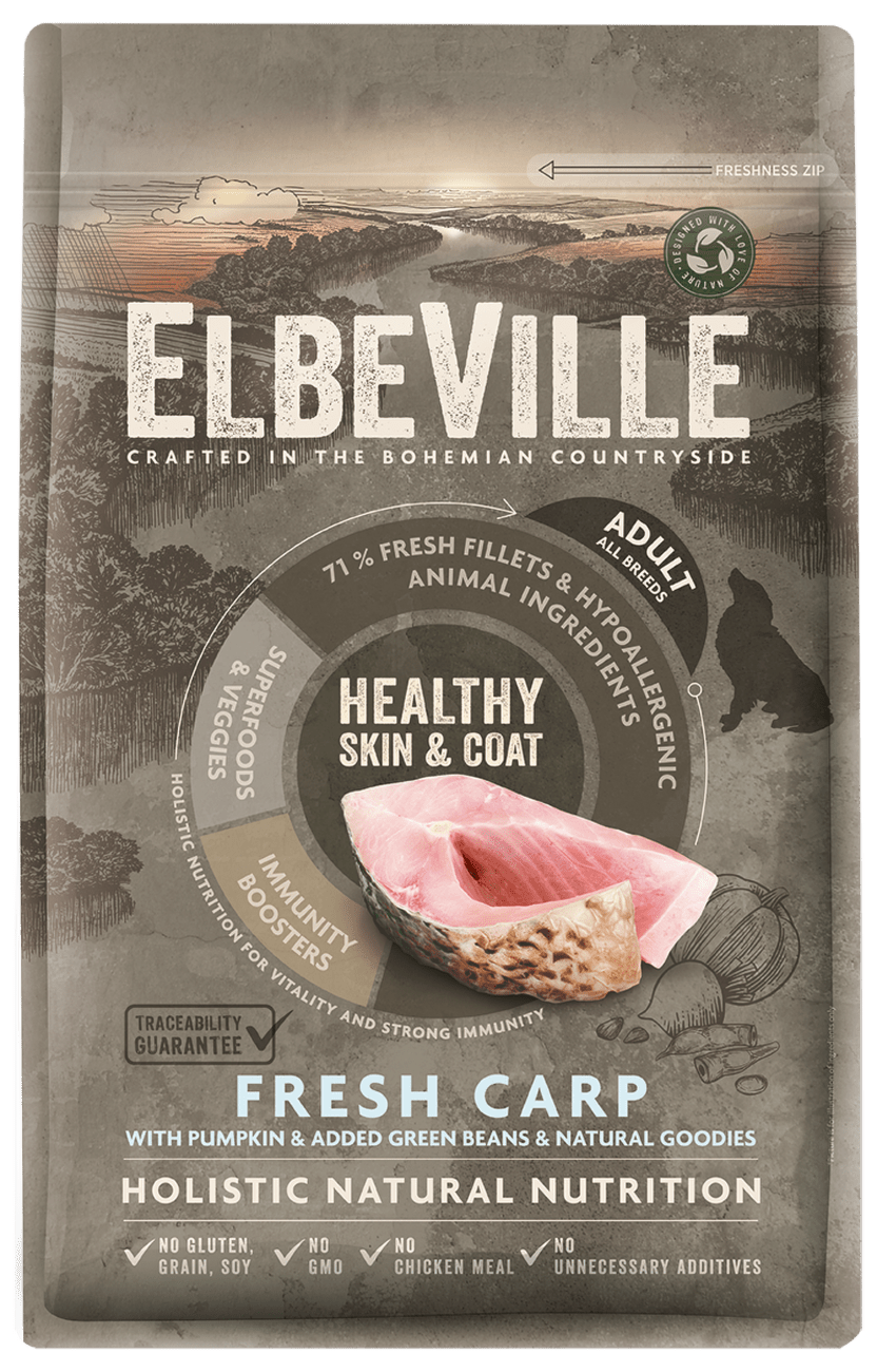 ELBEVILLE granuly Adult All Breeds Fresh Carp Healthy Skin and Coat 4kg