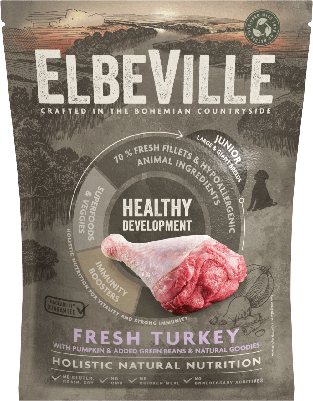 VZORKA Elbeville Puppy & Junior Large Fresh Turkey Healthy Development 100 g