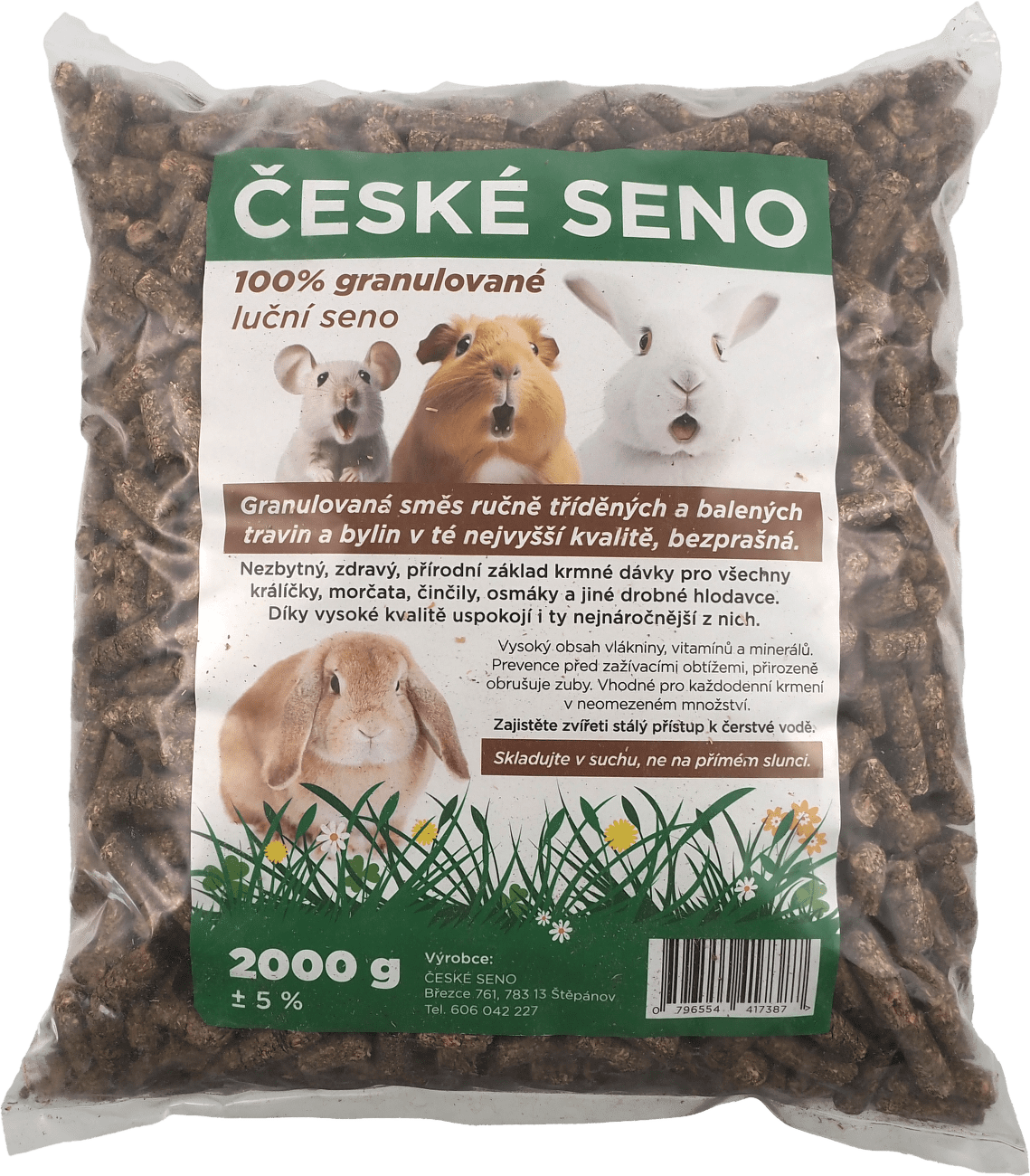 Seno české luční granulované 2kg
