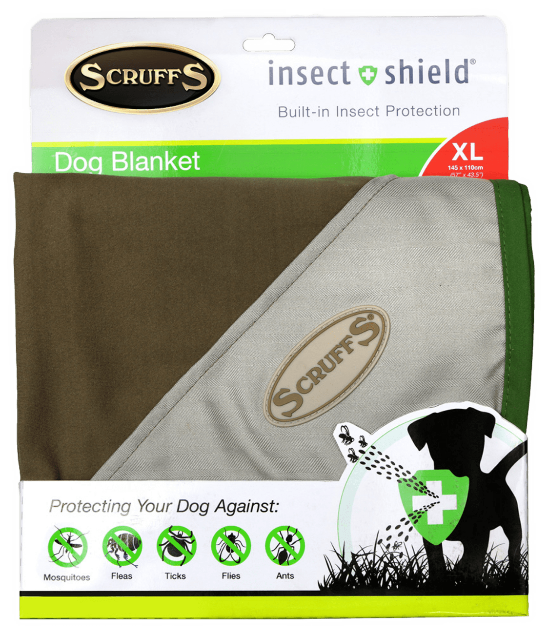 Deka Scruffs Insect Shield Blanket 145x110cm hnědá