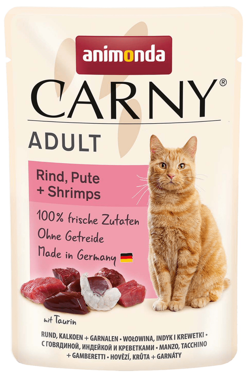 Kapsička Carny Adult hovädzie, moriak a krevety 85g