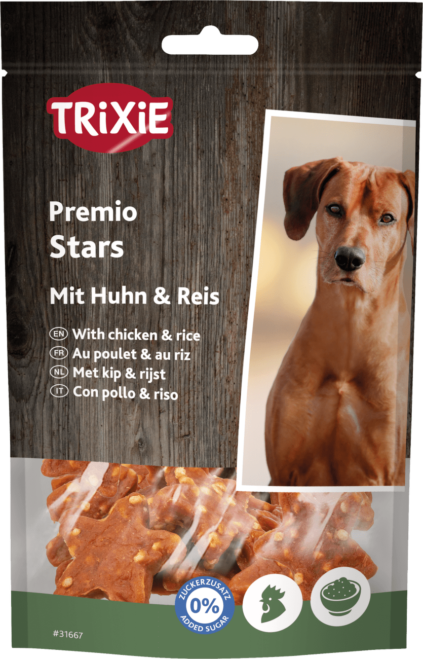 Maškrty Trixie Premio hviezdičky s kuracím mäsom a ryžou 100g