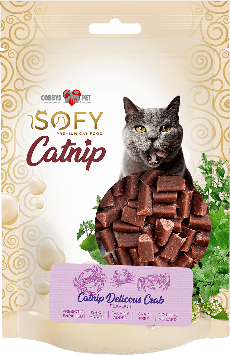 Maškrty Cobbys Pet SOFY Catnip Delicious Crab 50 g