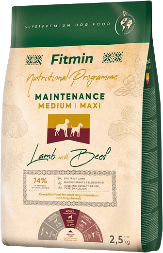 Krmivo Fitmin Adult Medium Maxi Maintenance Lamb with Beef 2,5 kg