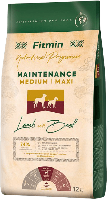 Krmivo Fitmin Adult Medium Maxi Maintenance Lamb with Beef 12kg