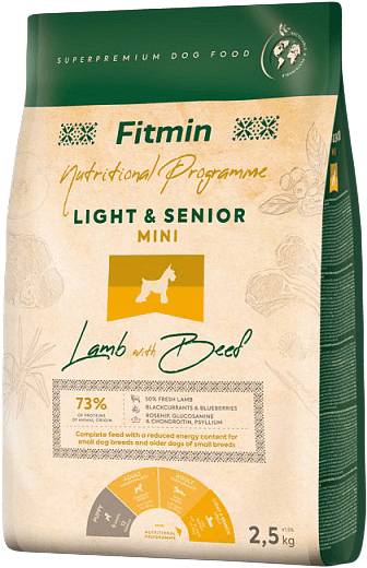 Krmivo Fitmin Light & Senior Mini Lamb with Beef 2,5kg