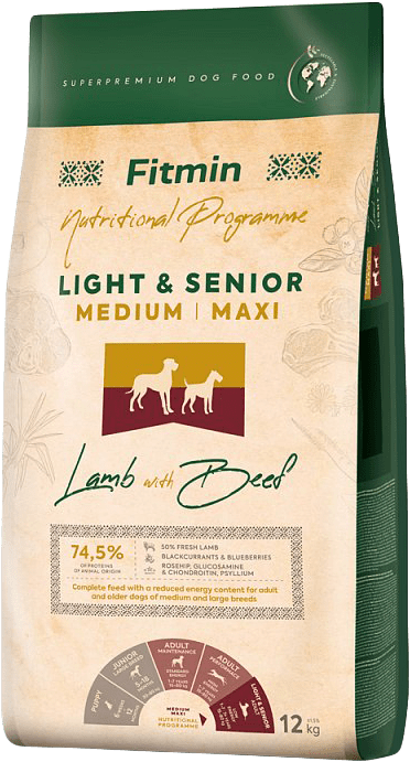 Krmivo Fitmin Medium Maxi Light & Senior Lamb with Beef 12 kg