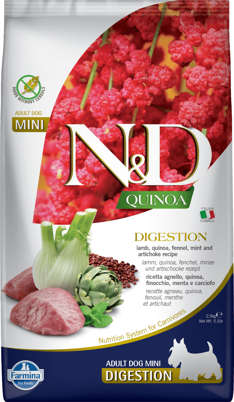 ND Dog GF Quinoa Adult Mini Digest jahňa 2,5 kg