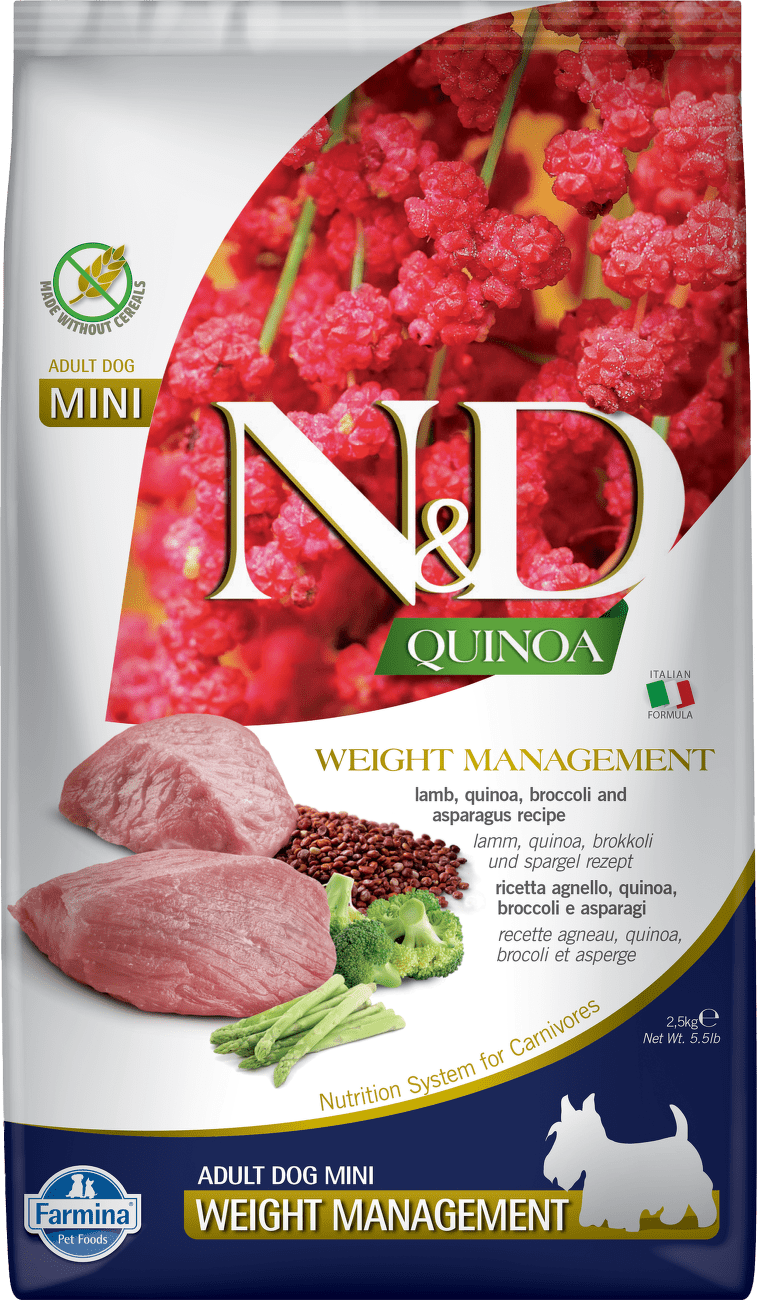 ND Dog GF Quinoa Adult Mini Weight jahňa  2,5 kg