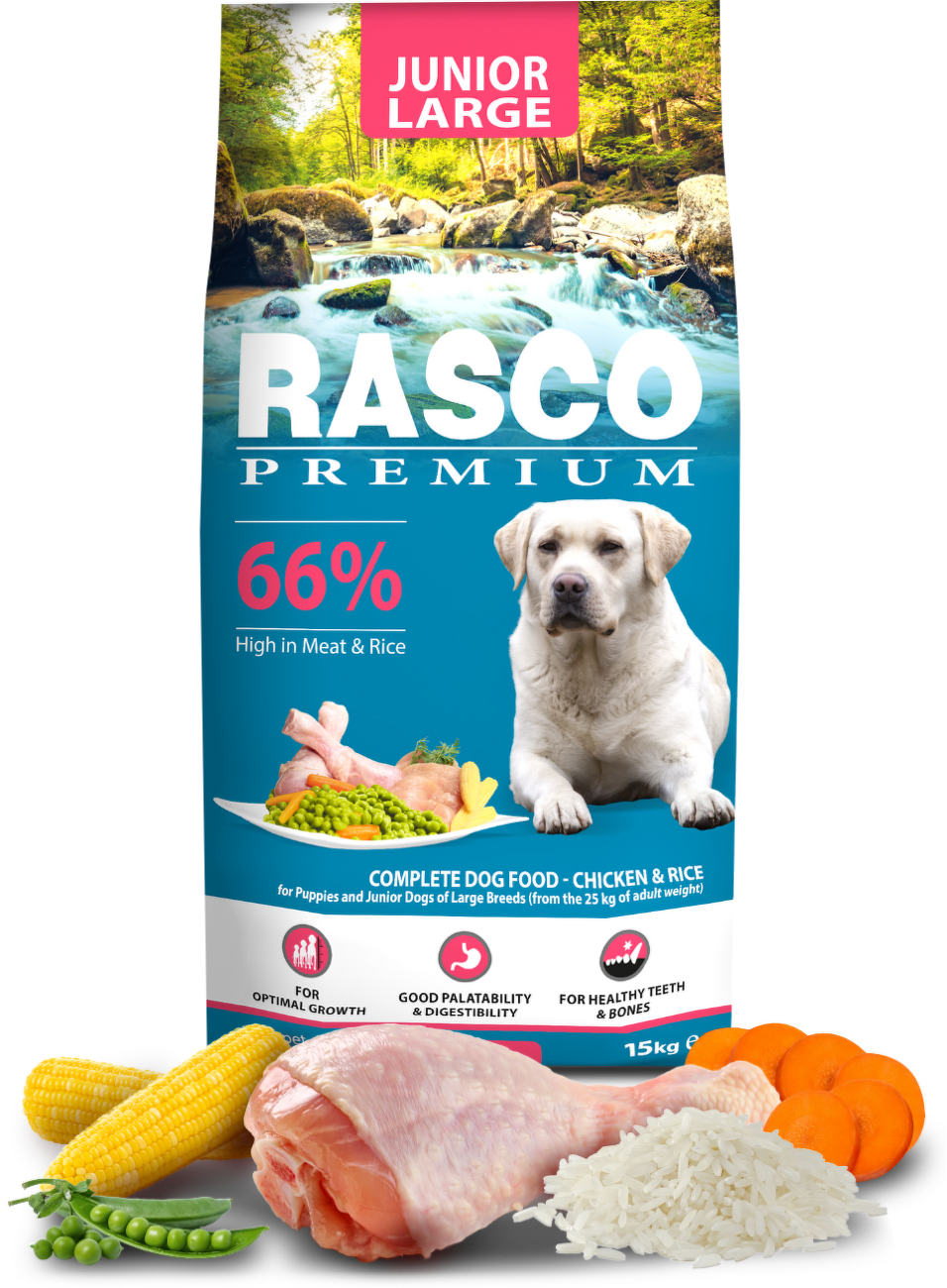 Rasco Premium dog granuly Puppy Junior Large 15 kg