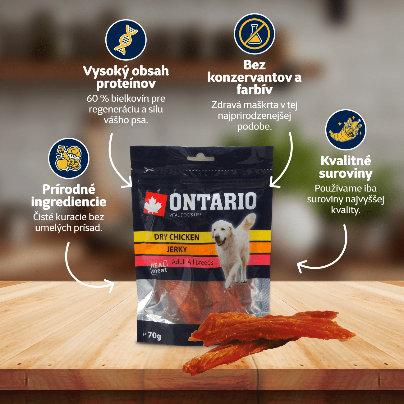 ONTARIO Natural Meat Dog Snack Dry Chicken Jerky 70g