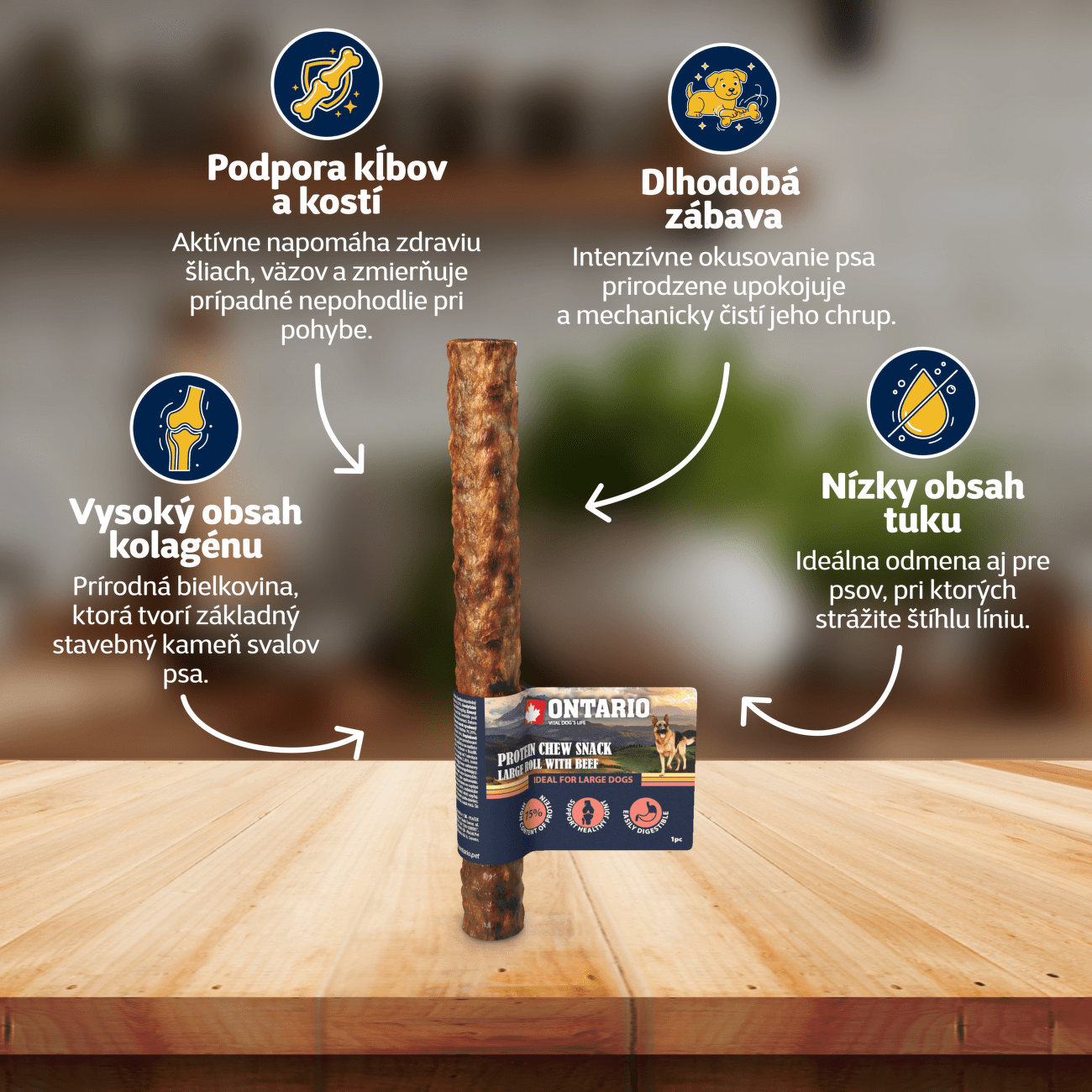 Ontario dog protein snack veľká rolka s hovädzinou 25 ,4 cm