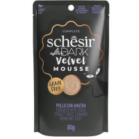 Konservi kaķiem – Schesir After Dark Chicken with Duck Velvet Mousse, 80 g