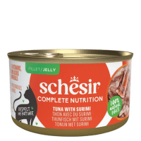 Консервы для кошек – SCHESIR Complete Nutrition Tuna and Surimi in jelly, 85 г
