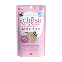 Konservi kaķēniem – Schesir Baby Chicken Mousse with Chicken Liver, 70 g