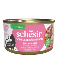 Консервы для кошек – SCHESIR Complete Nutrition Tuna and Ham in jelly, 85 г
