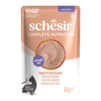 Konservi kaķiem – Schesir Complete Nutrition Tuna with Salmon in Mousse, 85 g