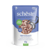 Konservi kaķiem – SCHESIR Complete Nutrition Pouch, Tuna and Whitebaits in jelly, 85 g