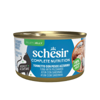 Konservi kaķiem – Schesir Complete Nutrition Tuna with Pilchards in Jelly, 85 g