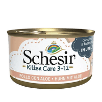 Консервы для котят – Schesir Kitten Chicken with Aloe in Jelly, 85 г