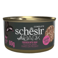 Konservi kaķiem – Schesir After Dark Chicken with Ham in Broth, 80 g