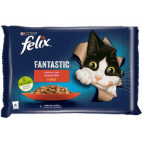 Kapsičky Felix Fantastic s kuracím a hovädzím v želé 4×85 g