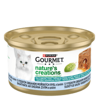 Консервы для кошек – Gourmet Gold Gravy Heart, с океанской рыбой, 85 г