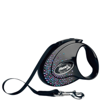Поводок-рулетка – Flexi Glam Splash Mystic S 3 м, Tape, Black