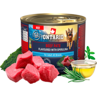 Konzerva Ontario Adult hovězí pate s příchutí spiruliny 200g