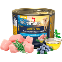 Konzerva Ontario Adult kuřecí pate s příchutí borůvek 200g