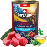 Konzerva Ontario Adult hovädzie pate s príchuťou spiruliny 400g