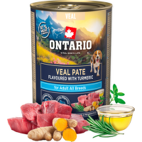 Konzerva Ontario Adult telecí pate s příchutí kurkumy 400g