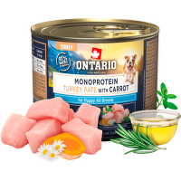Konzerva Ontario Puppy Monoprotein morčacie pate s mrkvou 200g