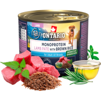 Консервы для собак – Ontario Monoprotein Adult Lamb Pate with Brown Rice, 200 г