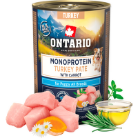Konzerva Ontario Puppy Monoprotein Monoprotein morčacie pate s mrkvou 400g