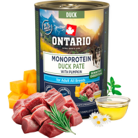 Konservi suņiem – Ontario Monoprotein Adult Duck Pate with Pumpkin, 400 g