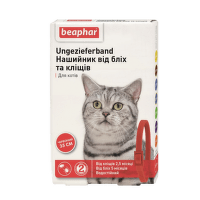 Kaklasiksna pret blusām, ērcēm kaķiem – Beaphar Ungezieferband, 35 cm, sarkana