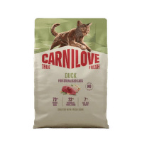 Barība kaķiem – CARNILOVE TRUE FRESH Cat Dry Sterilised Adult All Breeds Duck 2 kg