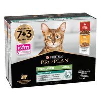Konservi kaķiem – Pro Plan Sterilised (vista/liellops), 10 x 85 g