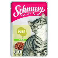 Консервы для кошек – Schmusy Ragout, mit Pute in jelly, 100 г