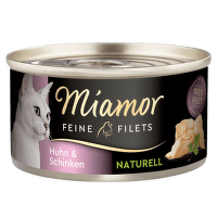 Konservi kaķiem – Miamor Filets Naturell, Chicken and Ham, 80 g