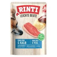 Konservi suņiem – Rinti Pouch Leichte Beute Beef and Veal, 400 g
