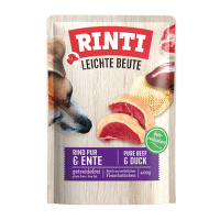 Konservi suņiem – Rinti Pouch Leichte Beute Beef and Duck, 400 g