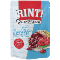Konservi suņiem – Rinti Pouch Kennerfleisch Poultry Hearts, 400 g